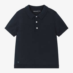 Mayoral-Boys Navy Blue Cotton Polo Shirt | Childrensalon Outlet