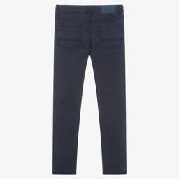 Mayoral-Синие зауженные брюки из хлопка | Childrensalon Outlet