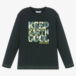 Mayoral-توب قطن جيرسي لون كحلي للأولاد | Childrensalon Outlet