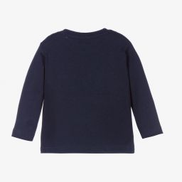 Mayoral-Boys Navy Blue Cotton Top | Childrensalon Outlet