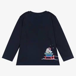 Mayoral-Boys Navy Blue Cotton Top | Childrensalon Outlet