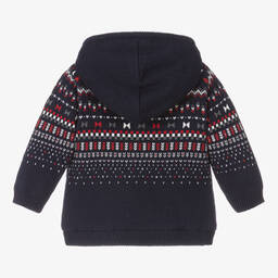 Mayoral-Boys Navy Blue Fairisle Zip-Up Cardigan | Childrensalon Outlet