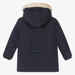 Mayoral-Boys Navy Blue Hooded Coat | Childrensalon Outlet