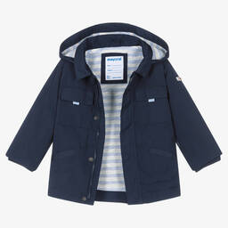 Mayoral-معطف هودي واقي من الرياح أطفال ولادي لون كحلي | Childrensalon Outlet