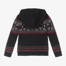 مايورال-كارديغان بسحاب مزيج قطن محبوك لون كحلي للأولاد | Childrensalon Outlet