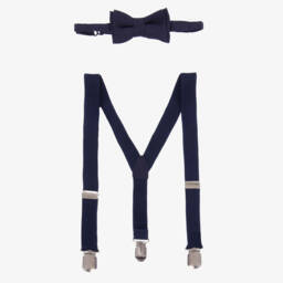Mayoral-Boys Navy Braces & Tie Ensemble | Childrensalon Outlet