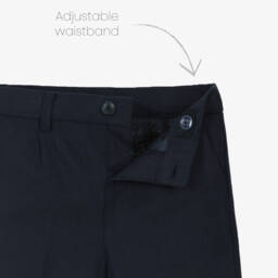 Mayoral-Boys Navy Cotton-Linen Blend Shorts | Childrensalon Outlet