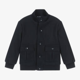 Mayoral-Boys Navy Felt Jacket | Childrensalon Outlet