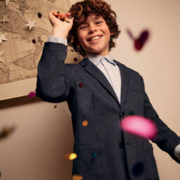 Mayoral-Boys Navy Jersey Blazer | Childrensalon Outlet