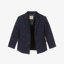 Mayoral-Boys Navy Tailored Cotton Jacket | Childrensalon Outlet