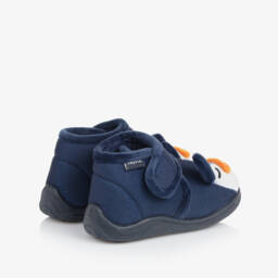 Mayoral-Boys Navy Velour Penguin Booties | Childrensalon Outlet