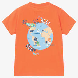 Mayoral-Boys Orange Cotton Surf T-Shirt | Childrensalon Outlet