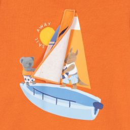 مايورال-تيشيرت أطفال ولادي قطن جيرسي مستدام لون برتقالي | Childrensalon Outlet