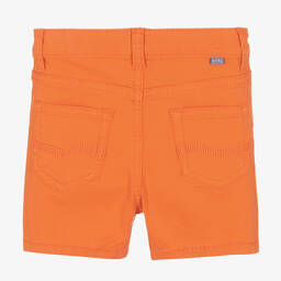 Mayoral-Boys Orange Cotton Twill Shorts | Childrensalon Outlet