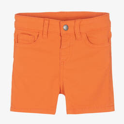 Mayoral-Boys Orange Cotton Twill Shorts | Childrensalon Outlet