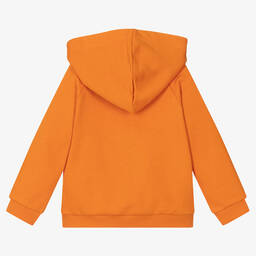 Mayoral-Boys Orange Cotton Woolf Print Hoodie | Childrensalon Outlet