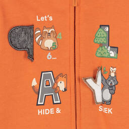 Mayoral-Boys Orange Hooded Zip-Up Top | Childrensalon Outlet