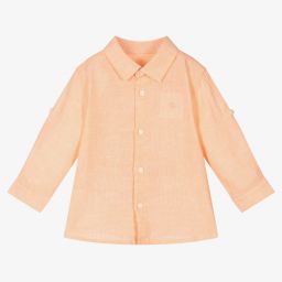 Mayoral-قميص أطفال ولادي مزيج قطن وكتان لون برتقالي | Childrensalon Outlet