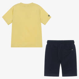 مايورال-طقم شورت قطن مستدام لون أخضر وكحلي للأولاد | Childrensalon Outlet