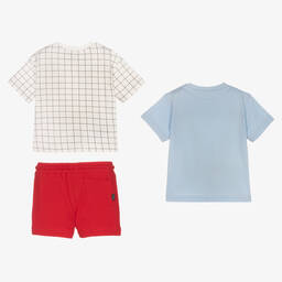 Mayoral-Boys Red & Blue Cotton Shorts Set  | Childrensalon Outlet