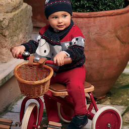 Mayoral-Boys Red & Blue Knitted Sweater | Childrensalon Outlet