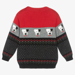 Mayoral-Boys Red & Blue Knitted Sweater | Childrensalon Outlet