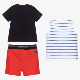 مايورال-طقم شورت أطفال ولادي قطن لون أحمر وكحلي | Childrensalon Outlet