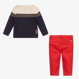 Mayoral-Синий топ с красными брюками | Childrensalon Outlet