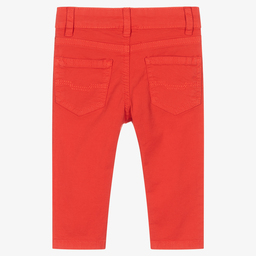 Mayoral-Boys Red Cotton Chino Trousers | Childrensalon Outlet