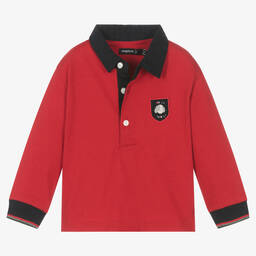 مايورال-توب رغبي قطن جيرسي لون أحمر أطفال ولادي | Childrensalon Outlet