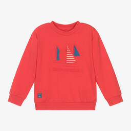 Mayoral-Boys Red Cotton Sail Boat Sweatshirt | Childrensalon Outlet