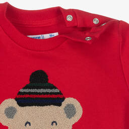 مايورال-سويتشيرت أطفال ولادي قطن جيرسي لون أحمر | Childrensalon Outlet