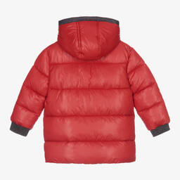 Mayoral-Boys Red Hooded Puffer Coat | Childrensalon Outlet