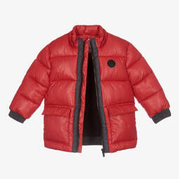 Mayoral-Boys Red Hooded Puffer Coat | Childrensalon Outlet