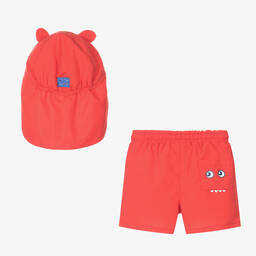 Mayoral-Boys Red Monster Print Swim Shorts | Childrensalon Outlet