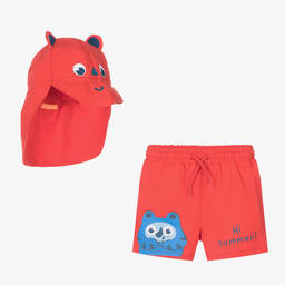 Mayoral-Boys Red Monster Print Swim Shorts | Childrensalon Outlet