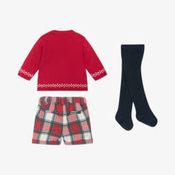 Mayoral Для новорожденных-Boys Red Plaid Cotton Outfit | Childrensalon Outlet