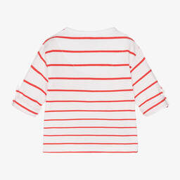 Mayoral-Boys Red & White Striped Cotton Top | Childrensalon Outlet