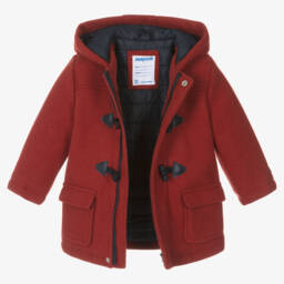 Mayoral-معطف دافيل هودي فيسكوز وأكريليك محبوك أحمر | Childrensalon Outlet