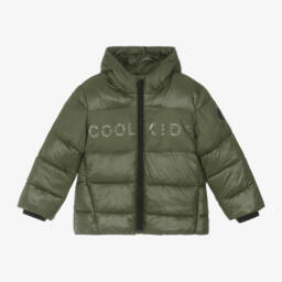 Mayoral-Boys Shiny Green Hooded Jacket | Childrensalon Outlet