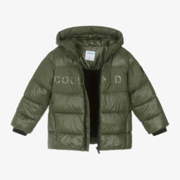 Mayoral-Boys Shiny Green Hooded Jacket | Childrensalon Outlet