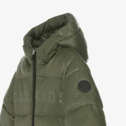 Mayoral-Boys Shiny Green Hooded Jacket | Childrensalon Outlet