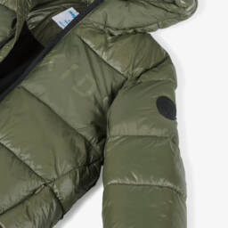 Mayoral-Boys Shiny Green Hooded Jacket | Childrensalon Outlet
