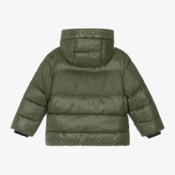 Mayoral-Boys Shiny Green Hooded Jacket | Childrensalon Outlet