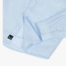 Mayoral-Хлопковая льняная рубашка небесно-голубого цвета для мальчиков | Childrensalon Outlet