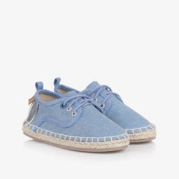 Mayoral-Boys Sky-Hue Lace-Up Canvas Shoes | Childrensalon Outlet