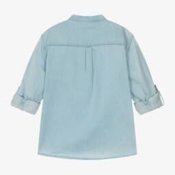 Mayoral-Рубашка из хлопкового шамбре небесного цвета для мальчиков | Childrensalon Outlet