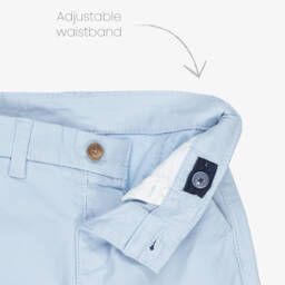 Mayoral-Boys Sky-Hued Cotton Twill Shorts | Childrensalon Outlet