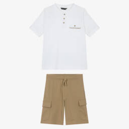 Mayoral Nukutavake-Boys Soft Beige Cargo Ensemble | Childrensalon Outlet