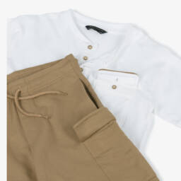 Mayoral Nukutavake-Boys Soft Beige Cargo Ensemble | Childrensalon Outlet